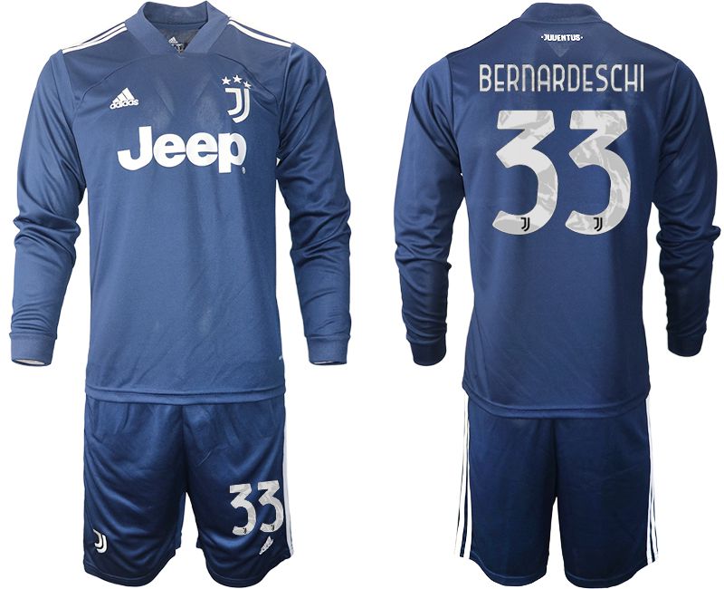 Men 2020-2021 club Juventus away long sleeves #33 blue Soccer Jerseys